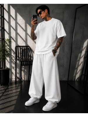PAÇA AYARLANABİLİR BASİC BAGGY EŞOFMAN BEYAZ