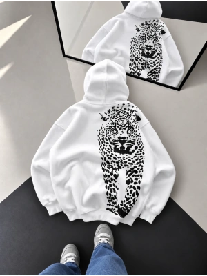 SIRT DETAY DESEN SWEATSHİRT BEYAZ