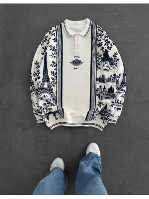 PRS ŞARDONLU SWEATSHİRT BEYAZ