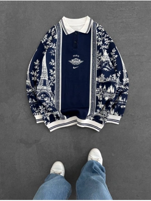 PRS ŞARDONLU SWEATSHİRT LACİVERT