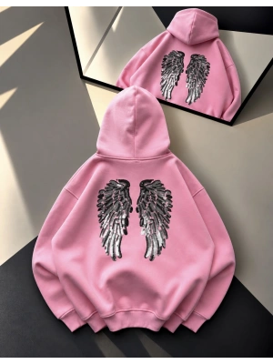 ANGEL ŞARDONLU SWEATSHİRT PEMBE