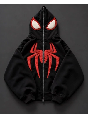 SPİDER HODDİE HIRKA SİYAH