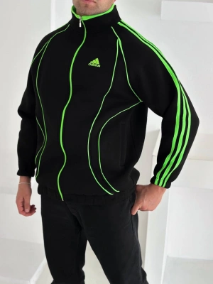 Ad Şardonlu Unisex Hırka  - Siyah