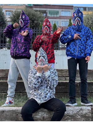 Bape Unisex Hırka Kırmızı