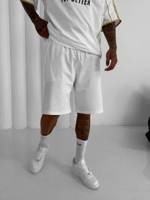Basic Oversize Şort - Beyaz