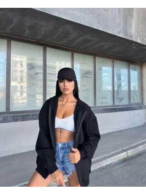 Basic Unisex Hırka - Siyah