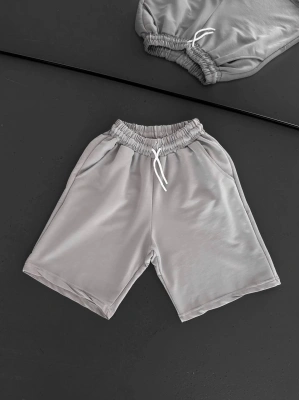 Basic unisex oversize şort Gri