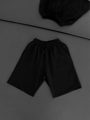 Basic unisex oversize şort Siyah