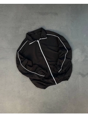Biyeli Unisex Paraşüt Ceket - Siyah