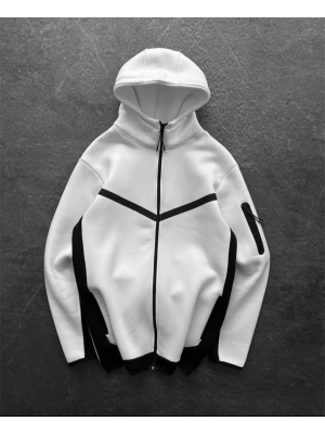 Cepli Tech Unisex Hırka Beyaz