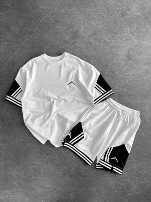 Oversize JR Şortlu Takım Beyaz