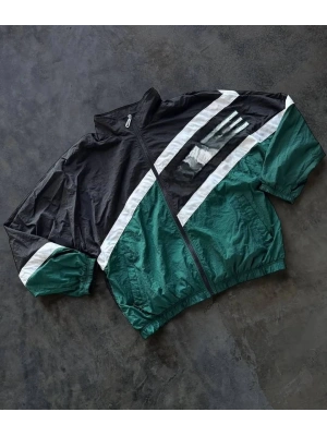 Parçalı Kalın Unisex paraşüt Ceket - Yeşil