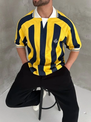 Ribana Detay Polo Yaka Unisex Tshirt