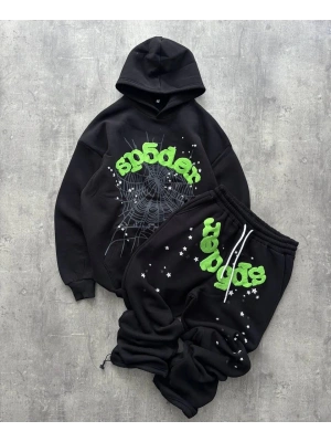 Spider Şardonlu Unisex Eşofman Takımı - Siyah