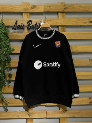 Spo Şardonlu Unisex Sweatshirt - Siyah