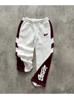 SWD Şardonlu Unisex Eşofman Beyaz