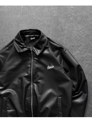 Swd Unisex Deri Ceket Siyah