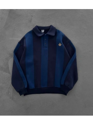 Taraftar Polo Yaka Oversize Şardonlu Sweatshirt