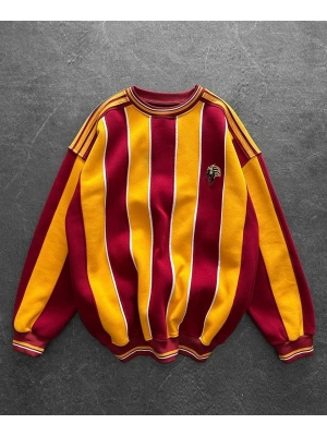 Taraftar Ribanalı Unisex Bisiklet Yaka Sweatshirt Galatasaray