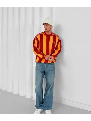 Taraftar Şardonlu Unisex Polo Yaka Sweatshirt Galatasaray