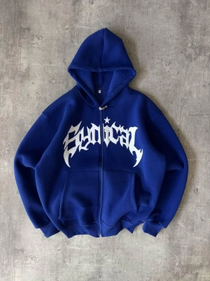 Taşlı Şardonlu Unisex Hırka Mavi