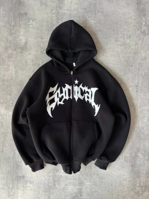 Taşlı Şardonlu Unisex Hırka Siyah