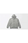 Paljes Premium Pamuk Gri Fermuarlı Hoodie