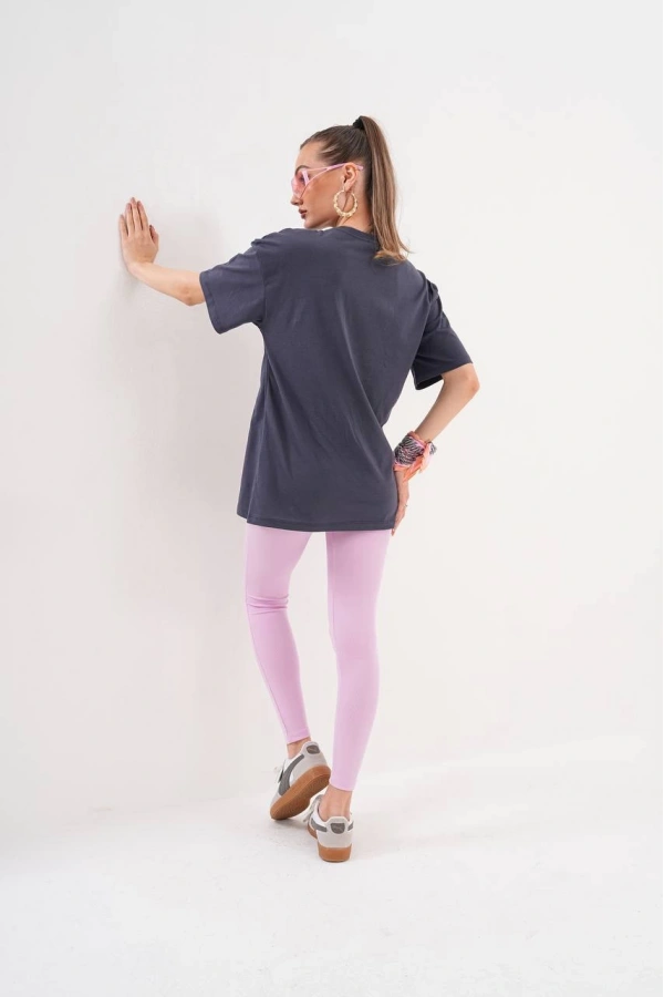 Kadın Oversize T-Shirt Ön Yüz Baskılı