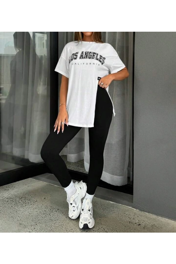 Kadın Tayt T-Shirt Los Angeles 2li Takım