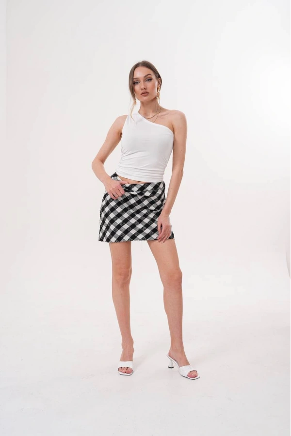 Kadın Tek Omuz Body Beyaz Renk