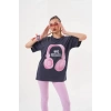 Kadın Oversize T-Shirt Ön Yüz Baskılı