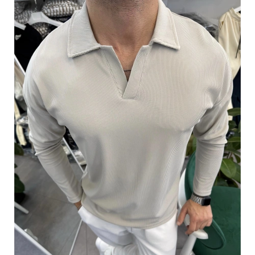 Fitilli Ottoman Hemşire Yaka Sweatshirt Gri