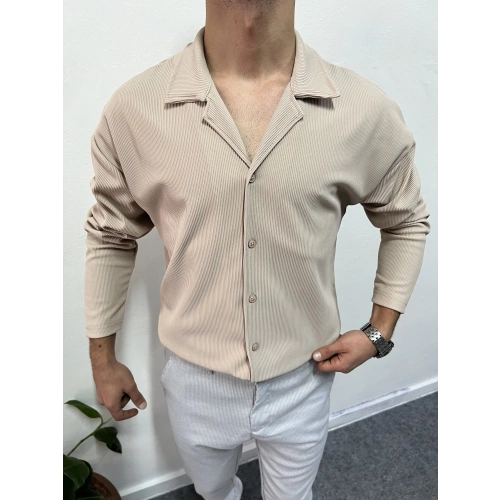 Fitilli Ottoman Kumaş Gömlek Bej