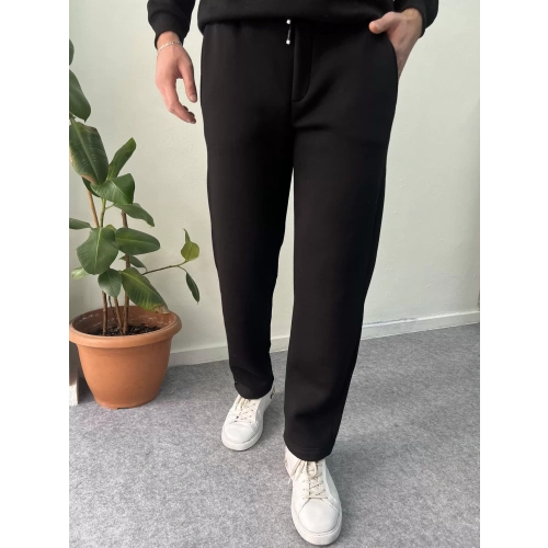 Üç İplik Şardonlu Pantolon Siyah