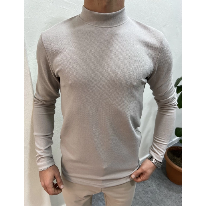 Crap Yarım Balıkçı Slim Fit Sweatshirt Gri