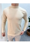 Crap Yarım Balıkçı Slim Fit Sweatshirt Bej