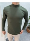 Crap Yarım Balıkçı Slim Fit Sweatshirt Haki