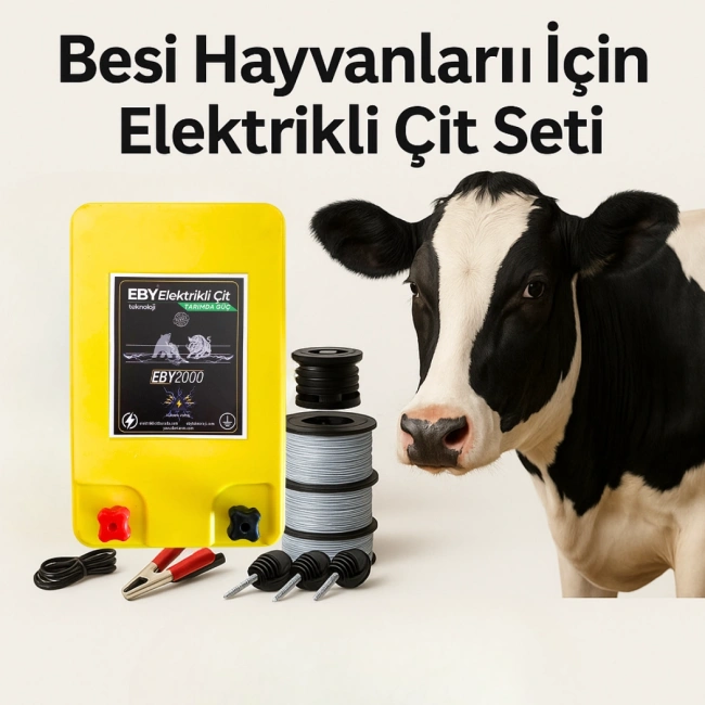 EBY 10 Dönüm Elektrikli Çit Besi Hayvanlarına Set