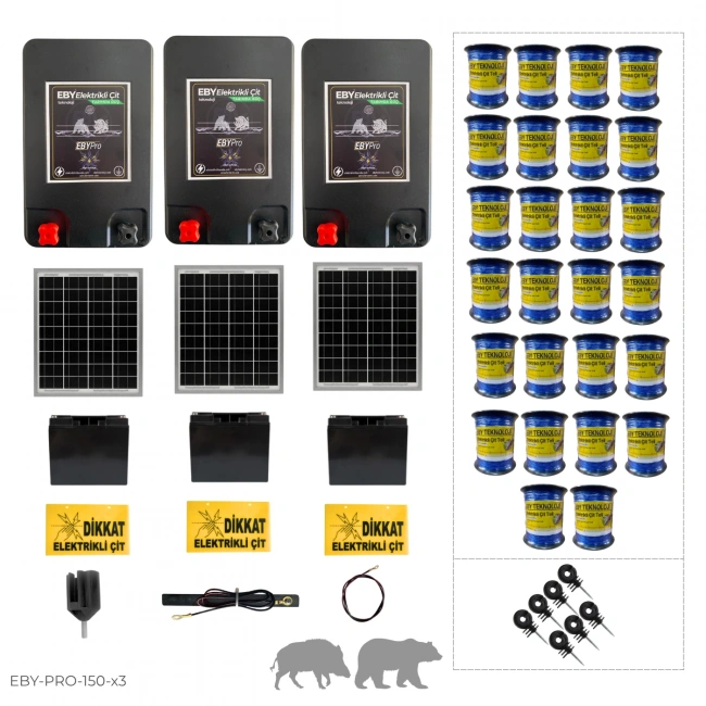 EBY Pro X3 150 Dönüm Güneş Enerjili Elektrikli Çit Cihazı