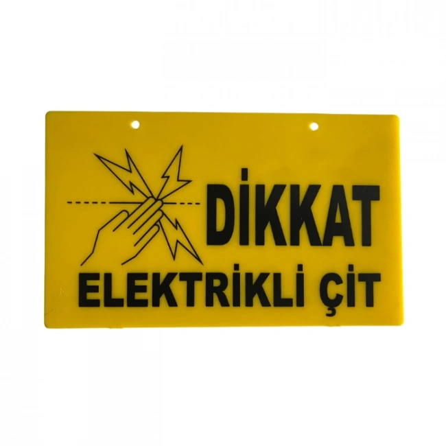 EBY Elektrikli Çit Uyarı Tabelası – Sarı Renk Plastik Levha