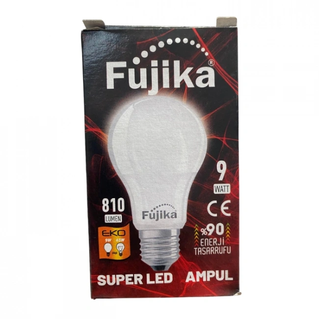 Fujika 9W Süper LED Ampül – Beyaz Işık, Duy Tipi E27