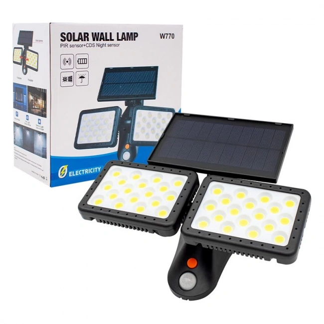 Powermaster 36 COB LED Solar Duvar Lambası – Sensörlü Aydınlatma