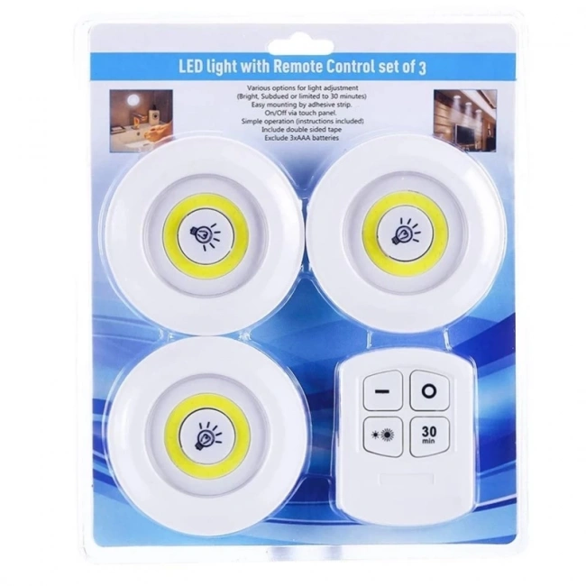 Powermaster 3’lü Kumandalı LED Işık – Pilli ve Dokunmatik