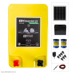 EBY 10 Dönüm Güneş Enerjili Elektrikli Çit Seti 24Ah Akü