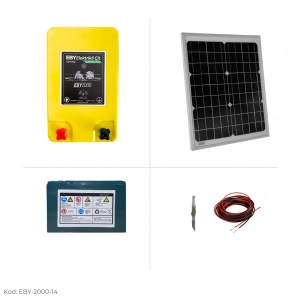 EBY 2000 Elektrikli Çit Güneş Enerjili 14 AH Akülü