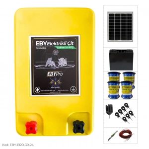 EBY 30 Dönüm Güneş Enerjili Elektrikli Çit Seti 24Ah Akü