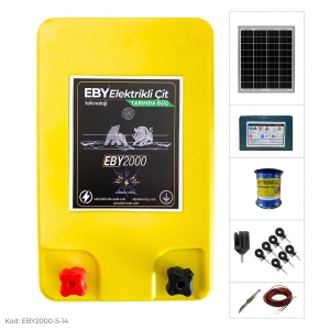 EBY 5 Dönüm Güneş Enerjili Elektrikli Çit Seti – 14Ah Akü