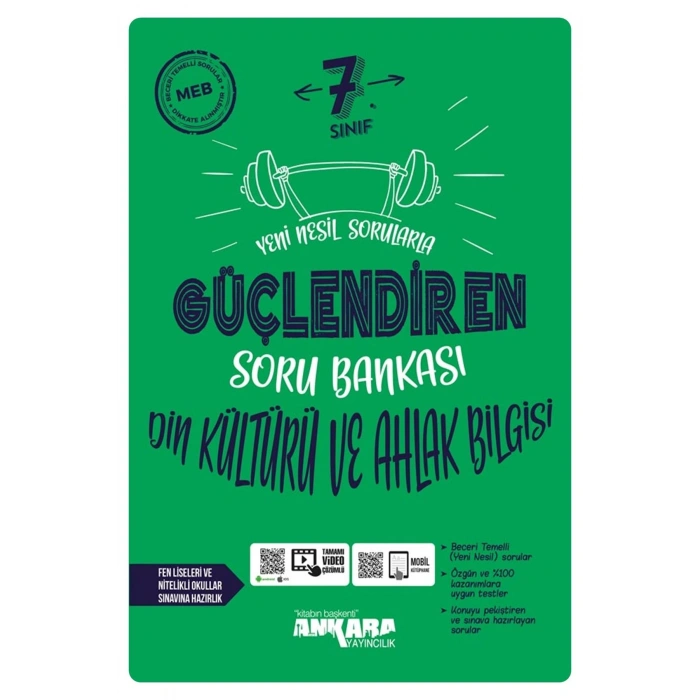 2024 Müf. Ankara Yayıncılık 7.Sınıf Din Kültürü ve Ahlak Bilgisi Yeni Nesil Sorularla Güçlendiren So