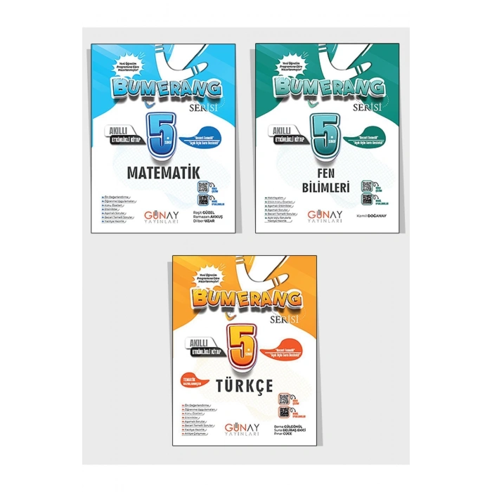 2025 5. Sınıf Günay Yayınları Bumerang Serisi Konu Anlatımlı ve Etkinlikli Soru Bankası 3lü Set