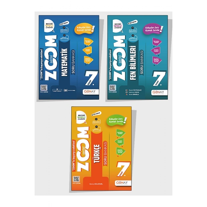 2025 7. Sınıf Günay Yayınları Zoom Serisi 3lü Set